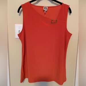 NWT Anne Klein Women’s Spicy Orange Tank w/ Metal Buckle Size M